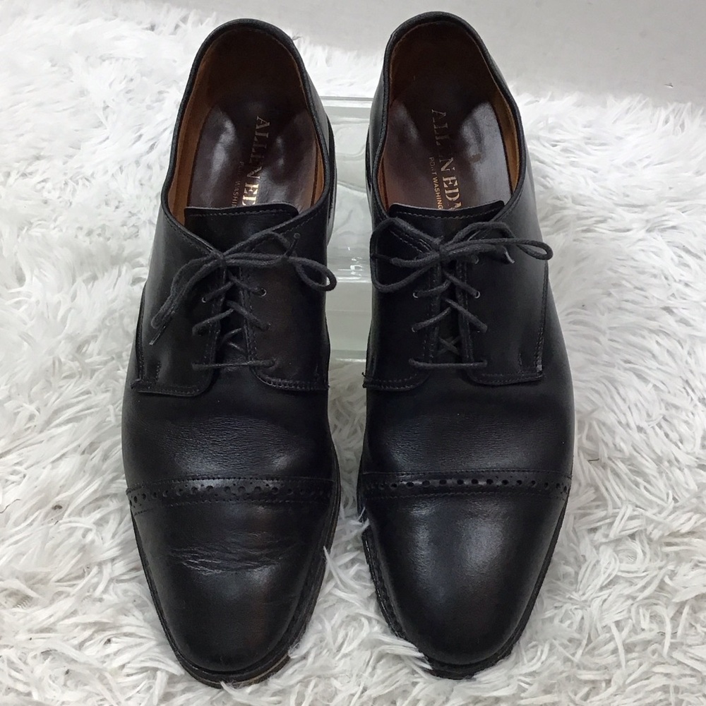 Allen Edmonds black Boukevard cap toe Derby dress shoes 10.5